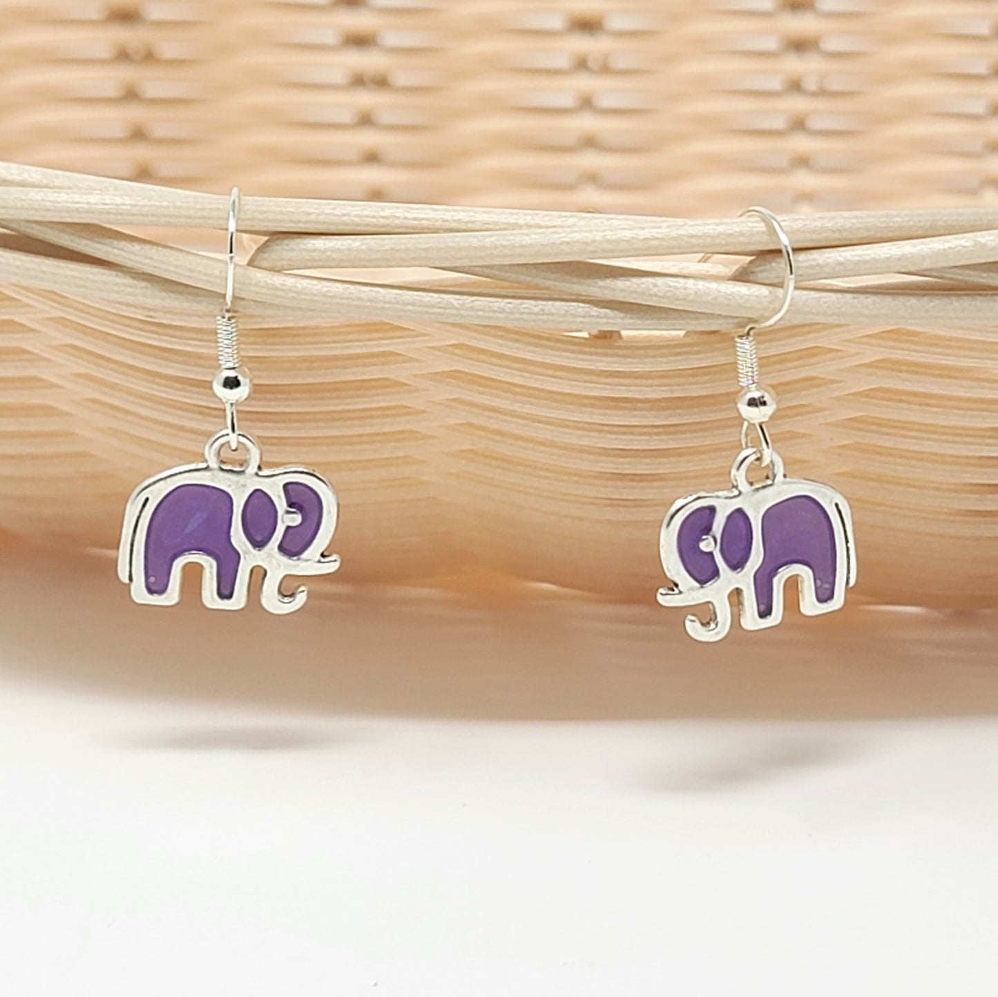 Earrings- Purple Elephants