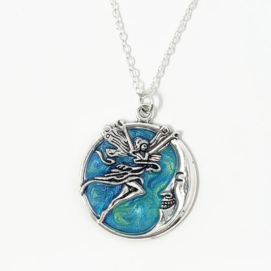 Blue/Green Fairy Moon Pendant